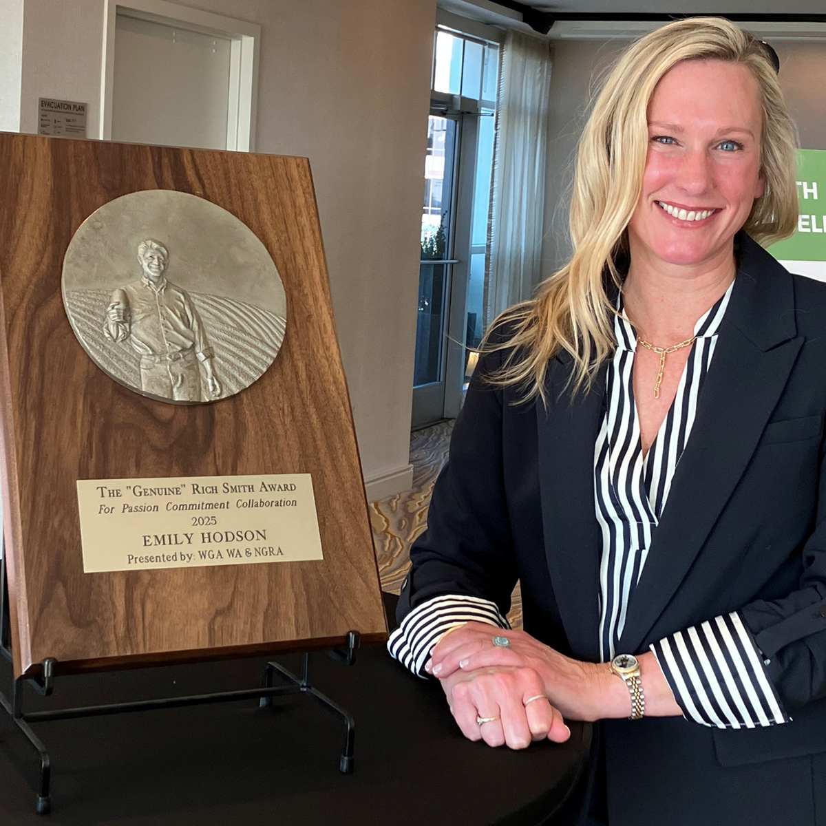 Emily with her award-cropped